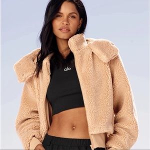 Alo Yoga Foxy Sherpa Jacket Camel Tan Size XS